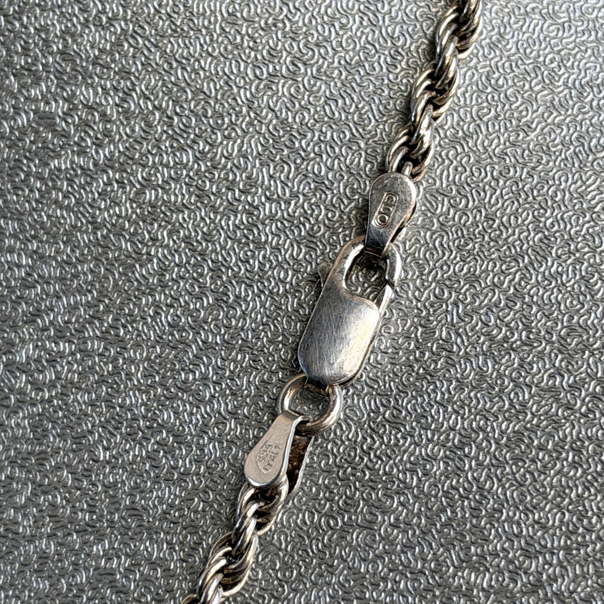 Vintage Sterling Silver Rope Chain Necklace – Made in Italy, Classic Twist