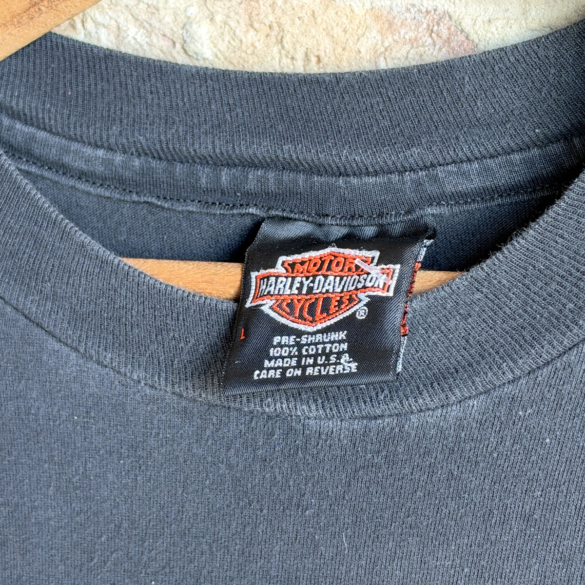 Vintage 1995 Harley-Davidson Cotton Pocket Tee – Genuine Parts Graphic, Dudley Perkins San Francisco Back
