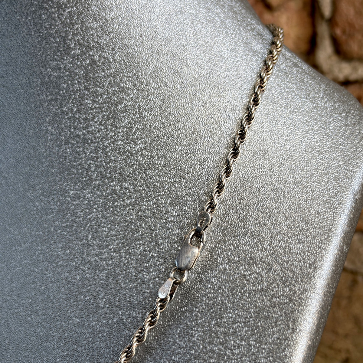 Vintage Sterling Silver Rope Chain Necklace – Made in Italy, Classic Twist