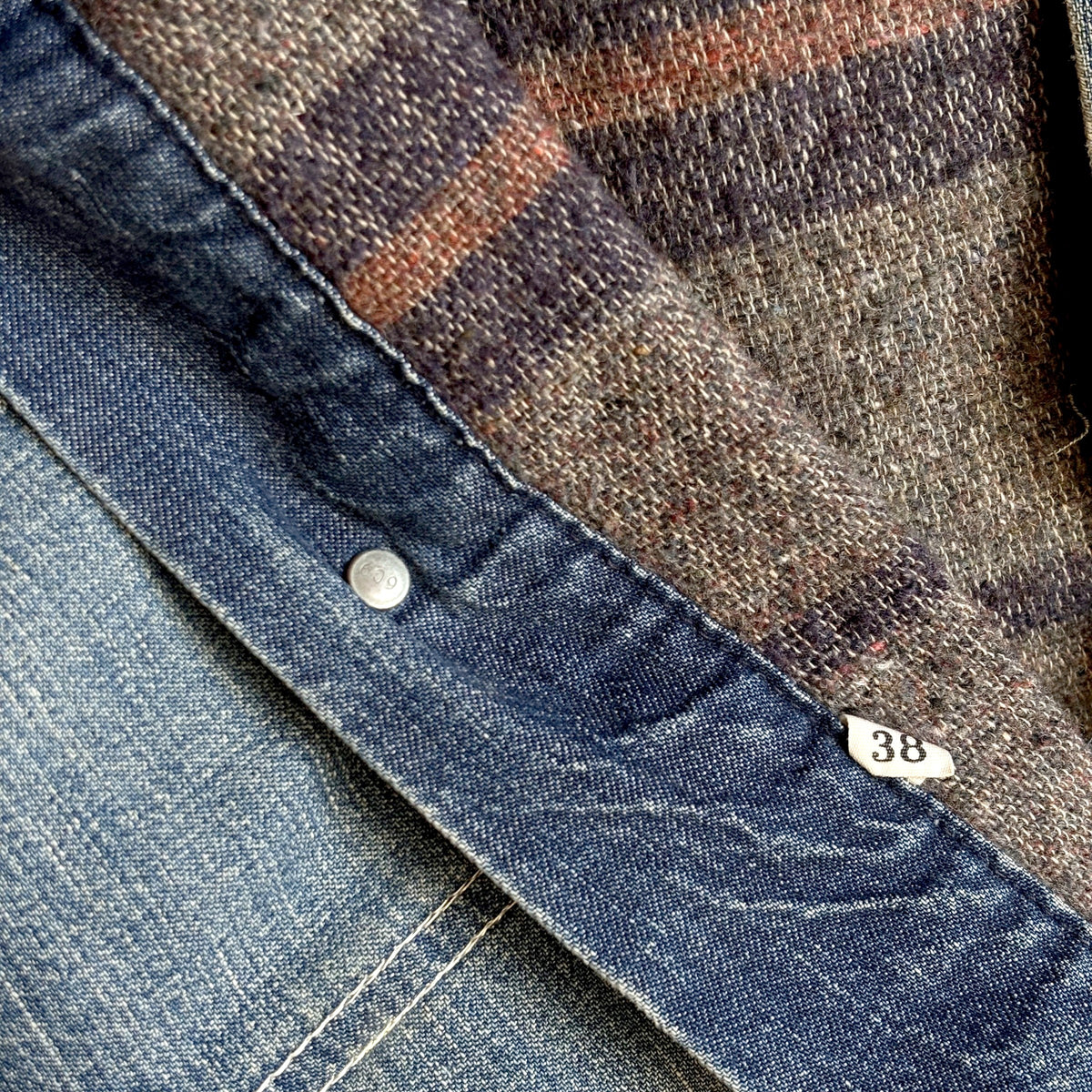 Vintage 1960s Wrangler Blanket-Lined Denim Chore Coat
