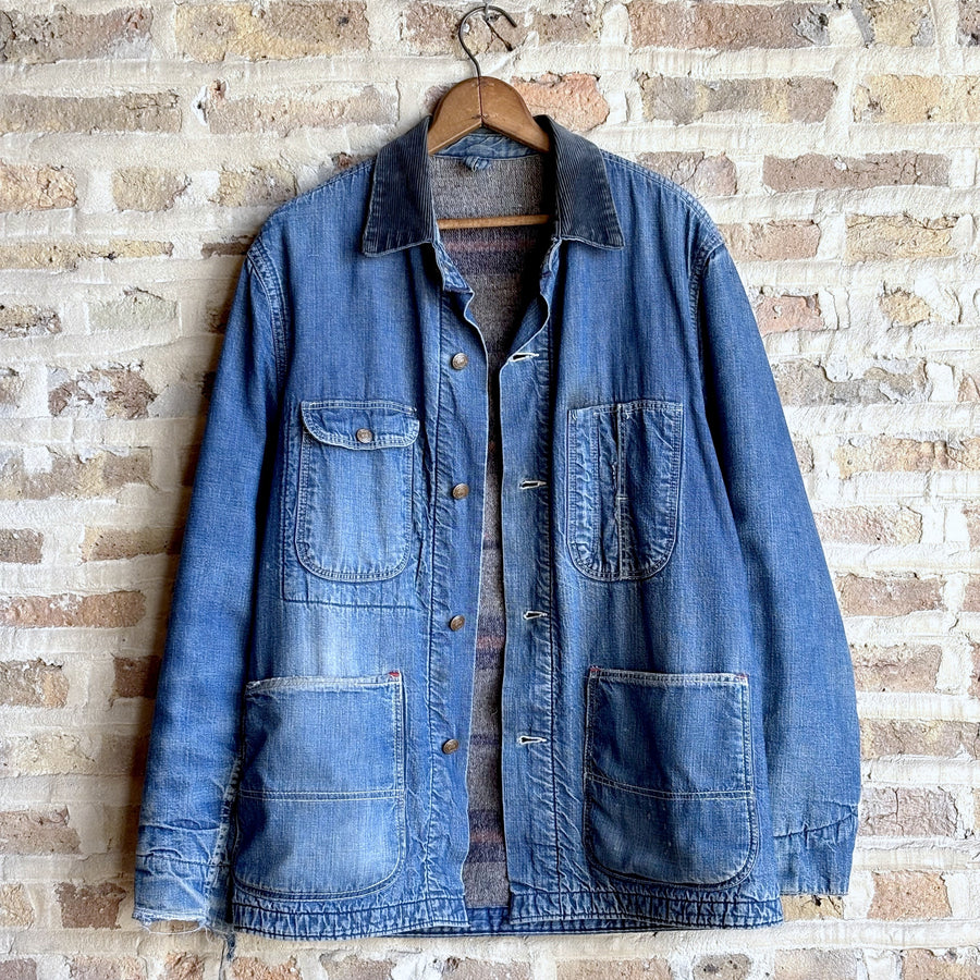 Vintage 1960s Wrangler Blanket-Lined Denim Chore Coat