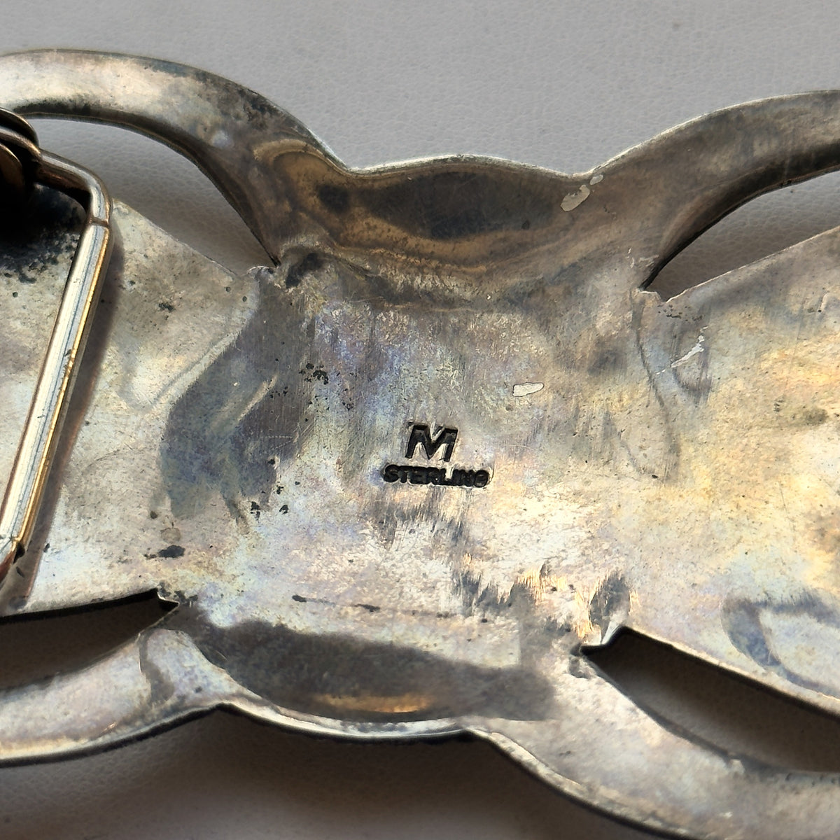 Vintage Sterling Silver Stamped Butterfly Belt Buckle – Hallmarked M, Southwestern
